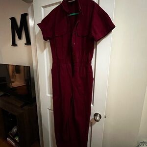 Women's Burgundy Jumpsuit